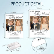 Humorous, Custom Photo, Gift For Couples, Wedding, Dynamic Photo - Custom Photo Look Who's Getting Married Couple - Personalized Vertical Rectangle Acrylic Plaque