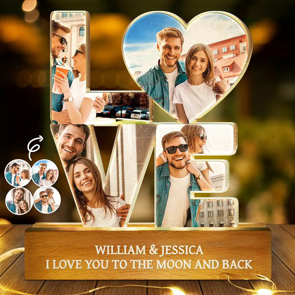 Gift For Couples,Love,Non-Eng,Gift For Husband,Gift For Wife,Gift For Boyfriend,Gift For Girlfriend,LGBT - Custom Photo Love You And Keep You Forever - Personalized Custom Shaped LED Light