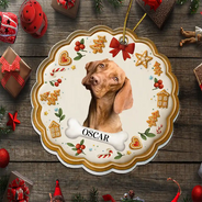 Happy,Christmas,Pet Lovers,Custom Photo - Custom Photo Lovely Pet Face Gingerbread - Personalized Custom Shaped Acrylic Ornament
