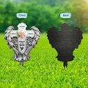 Family,Christian,Memorial,Parents,Gift For Grandparents - Custom Photo May God BLess You And Keep You - Personalized Metal Garden Stake