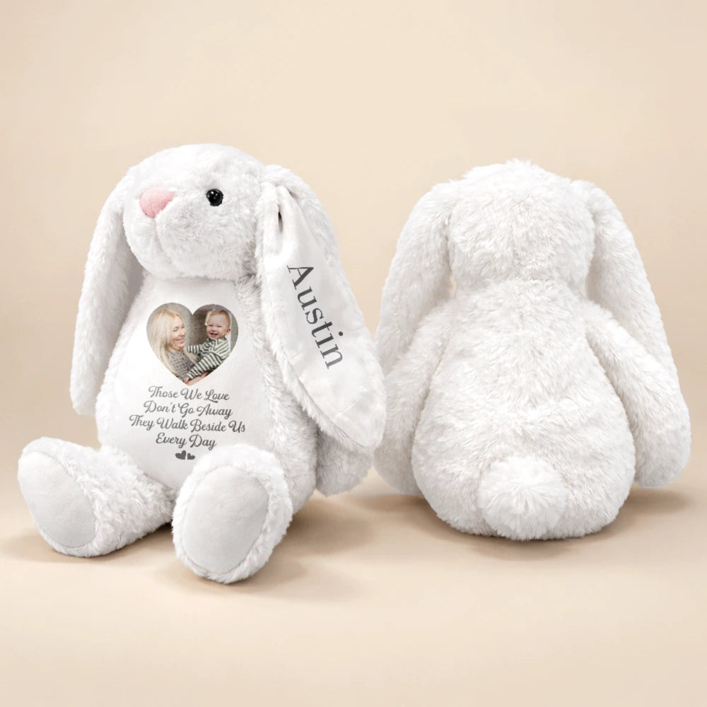 Memorial, Parents, Gift For Grandparents, Gift For Kids, New baby, Gift For Daughter, Gift For Son, Easter - Custom Photo Memorial A Cuddle From Heaven - Personalized Soft Toy Bunny