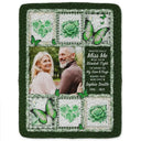 Family, Custom Photo, Memorial, Sad, Gift For Women, Christmas - Custom Photo Memorial Butterfly When You Really Miss Me Hug This Blanket - Personalized Fleece Blanket, Sherpa Blanket