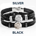 Sad, Memorial, Gift For Father, Gift For Yourself, Parents, Gift For Mother, Gift For Grandparents, Gift For Sibling - Custom Photo Memorial Dad Mom Family - Personalized Leather Braided Bracelet