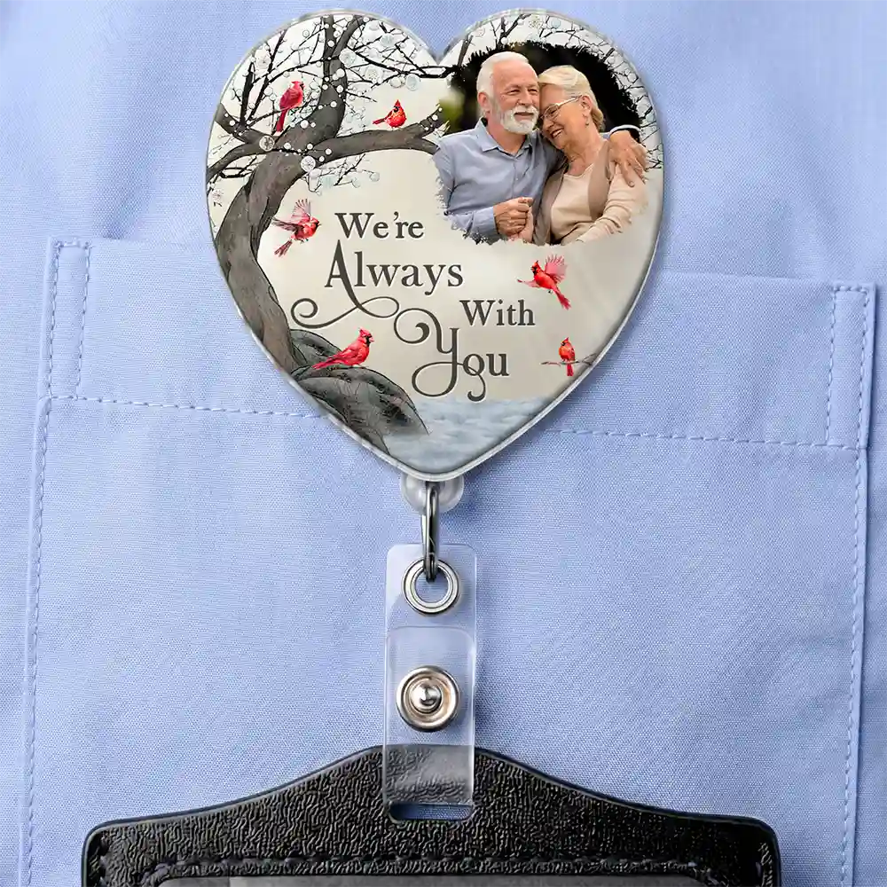 Top Market,Custom Photo,Sympathetic,Family,Memorial,Upload Full Photo - Custom Photo Memorial I'm Always With You - Personalized Badge Reel