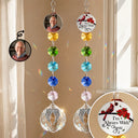 Christmas, Custom Photo, Sympathetic, Family, Memorial, Upload Full Photo, Icon - Custom Photo Memorial I'm Always With You - Personalized Crystal Suncatcher With Charm