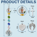 Christmas, Custom Photo, Sympathetic, Family, Memorial, Upload Full Photo, Icon - Custom Photo Memorial I'm Always With You - Personalized Crystal Suncatcher With Charm