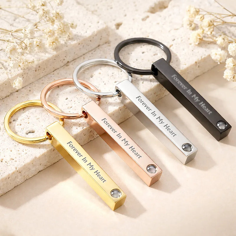 Family,Memorial,Sad,Pet Lovers,Pet Mom,Pet Dad,Pet Couple - Custom Photo Memorial In Loving Memory Family And Pet - Personalized Photo Projection Keychain