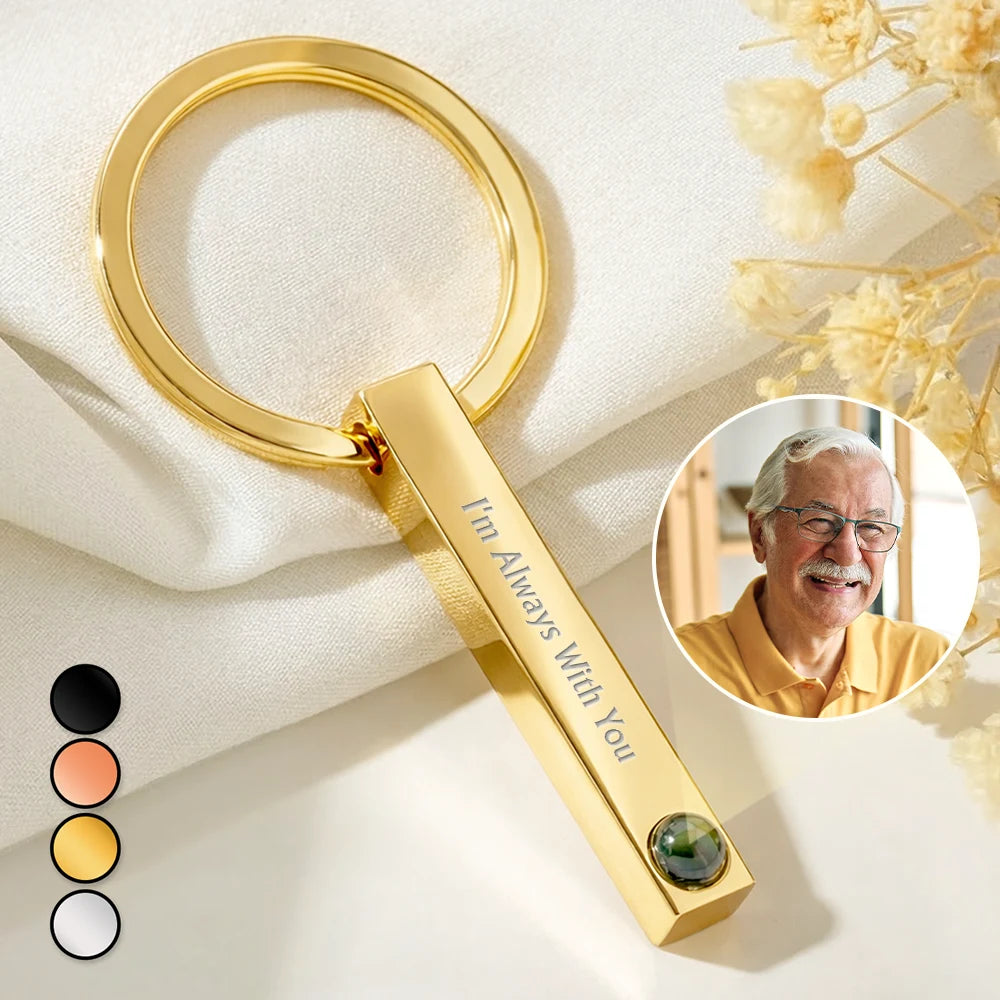 Custom Photo Memorial In Loving Memory Family And Pet - Personalized Photo Projection Keychain