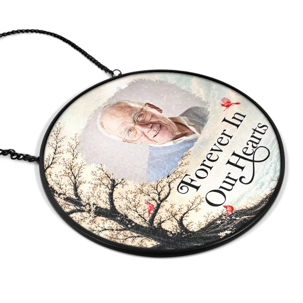 Memorial Loved One,Christmas,Custom Photo,Sympathetic,Family,Memorial,Upload Full Photo - Custom Photo Memorial Loved One I'm Always With You - Personalized Stained Glass Window Hanging Suncatcher