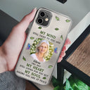 Memorial,Custom Photo,Family,Sad,Gift For Grandparents,Parents - Custom Photo Memorial My Mind Still Talks To You - Personalized Clear Phone Case