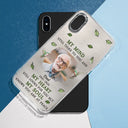 Memorial,Custom Photo,Family,Sad,Gift For Grandparents,Parents - Custom Photo Memorial My Mind Still Talks To You - Personalized Clear Phone Case