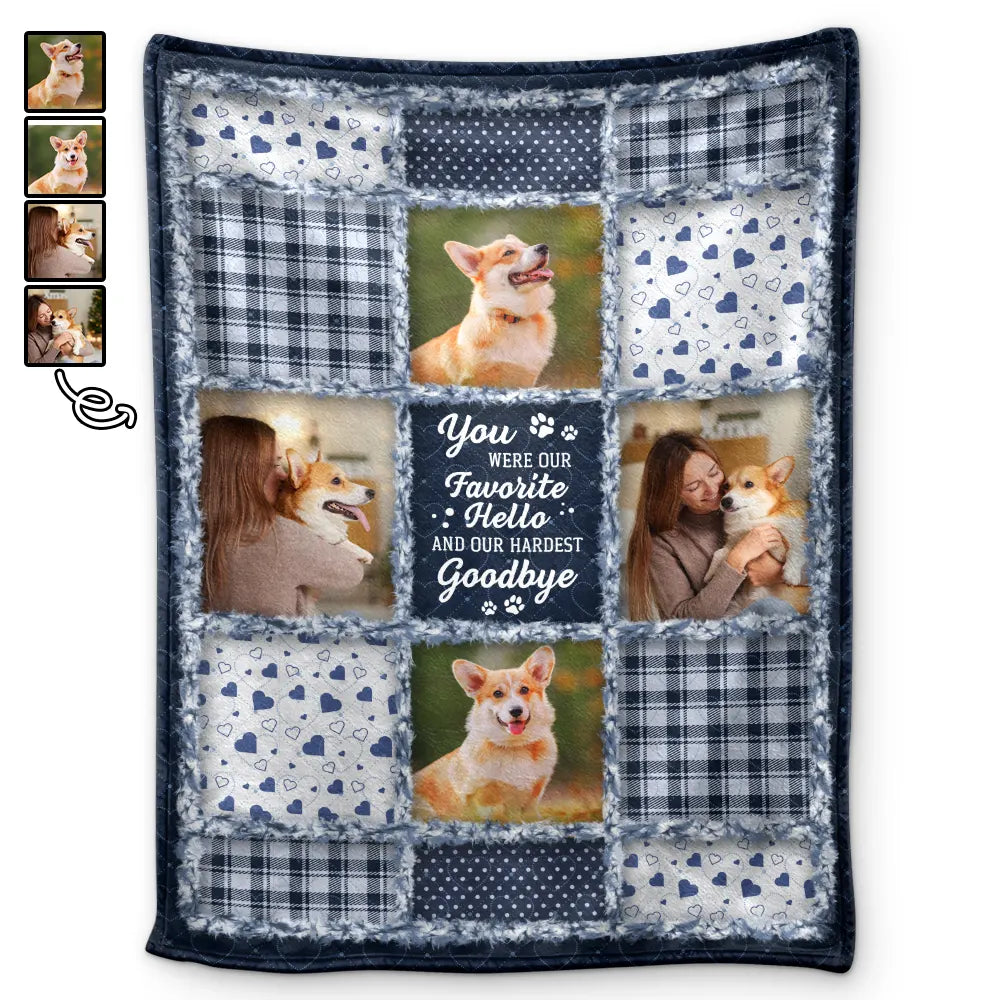 Custom Photo Memorial You Were My Favorite Hello And Hardest Goodbye - Personalized Fleece Blanket, Sherpa Blanket
