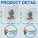 Christmas,Custom Photo,Memorial,Family,Sad - Custom Photo Memorial Your Wings Were Ready - Personalized Heart Shaped Glass Ornament