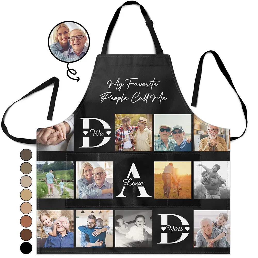 Custom Photo Mom Dad We Love You - Personalized Apron
