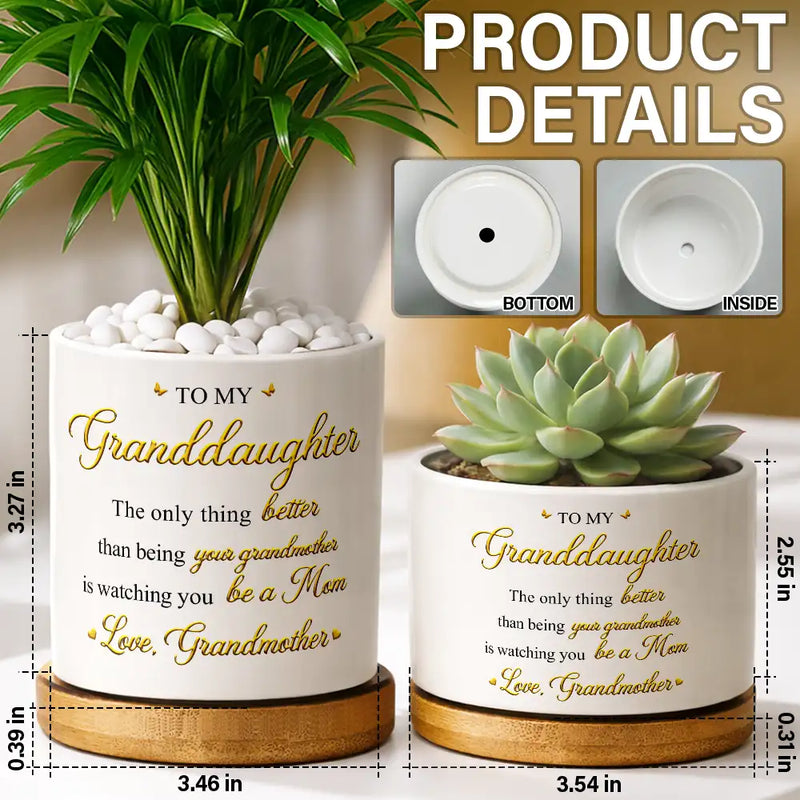 Gift For Daughter,Mom - Daughters (Adult),Gift For Women,Happy,Grandma - Grandkids,Gift For Grandkids,Custom Photo - Custom Photo Mom Daughter The Only Thing Better Than Being Your Mother - Personalized Ceramic Plant Pot