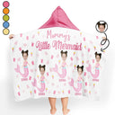 Happy, Summer, Gift For Kids, Beach - Custom Photo Mommy's Little Mermaid - Personalized Hooded Beach Towel