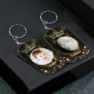 Custom Photo,New Dad,New Mom,New baby,Photo,Moon Phase - Custom Photo Moon Phase The Day You Became My Mom - Personalized Aluminum Keychain