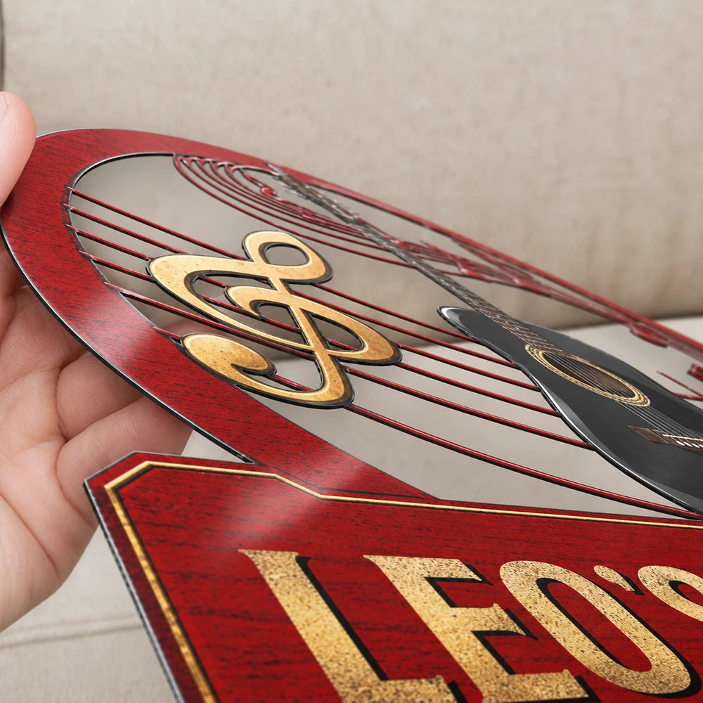 Top Market,Guitar,Gift For Men,Music,Custom Photo,Gift For Yourself,Remove BG Photo,Happy - Custom Photo Music Room Gif For Guitar Lovers - Personalized Custom Shaped Metal Sign