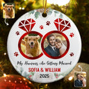 Happy - Custom Photo My Humans Are Getting Married - Personalized Circle Ceramic Ornament
