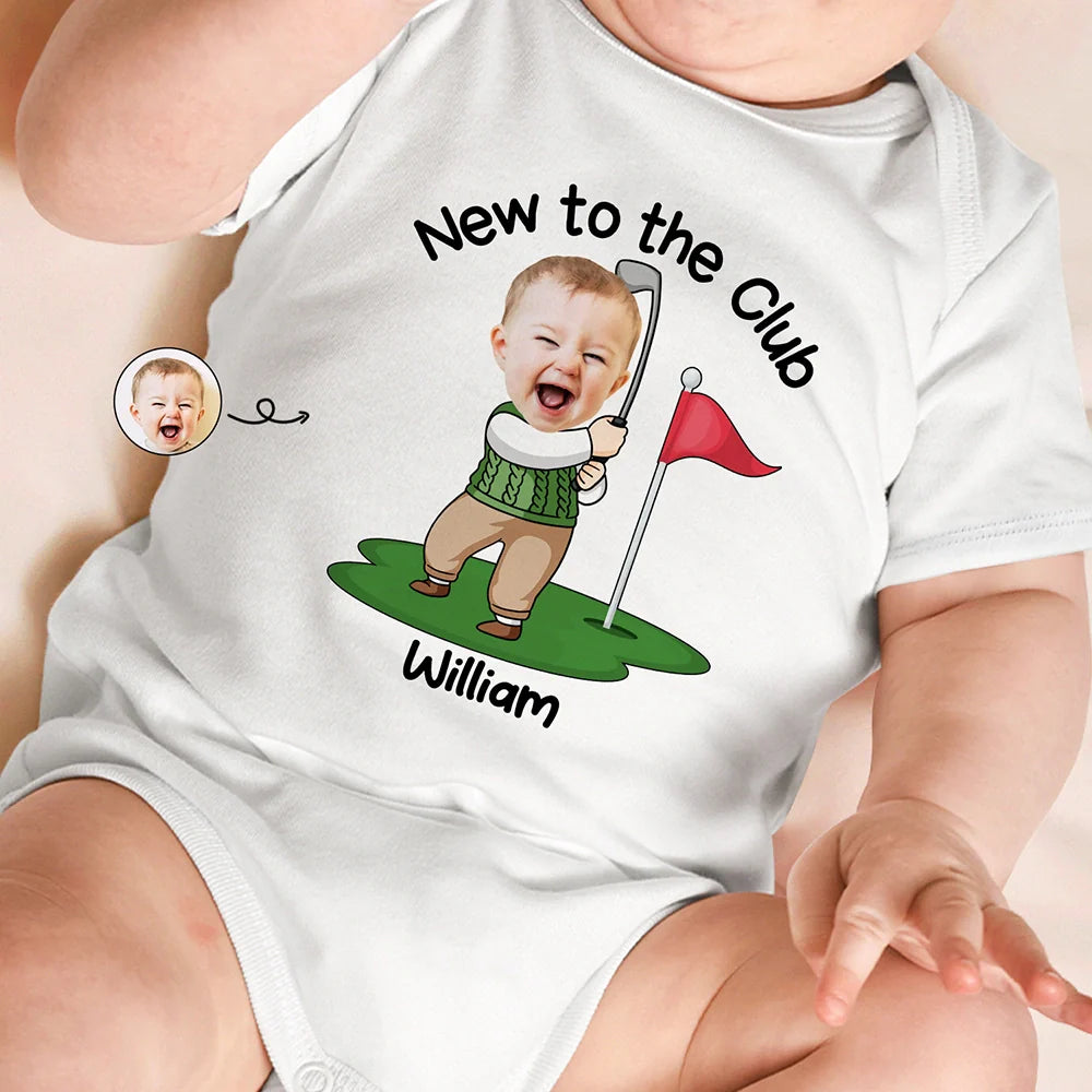 Custom Photo New To The Club - Personalized Baby Onesie