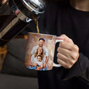 Art Design,Sentimental,Pet Lovers,Photo - Oil Painting - Custom Photo Oil Painting Family Dad Mom Kid Pet Portrait - Personalized White Edge-to-Edge Mug