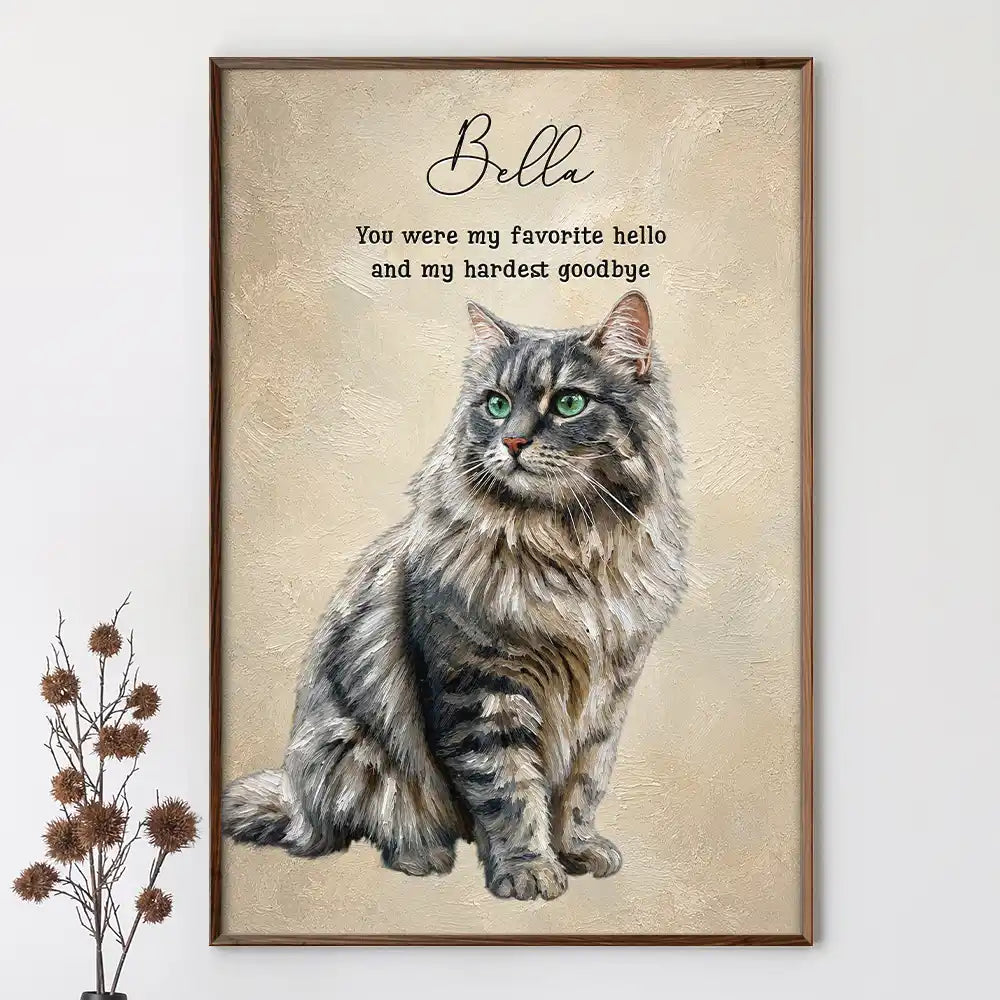 Art Design, Healing, Pet Lovers, Memorial, Photo - Oil Painting - Custom Photo Oil Painting Memorial Dog Cat Live Forever - Personalized Poster