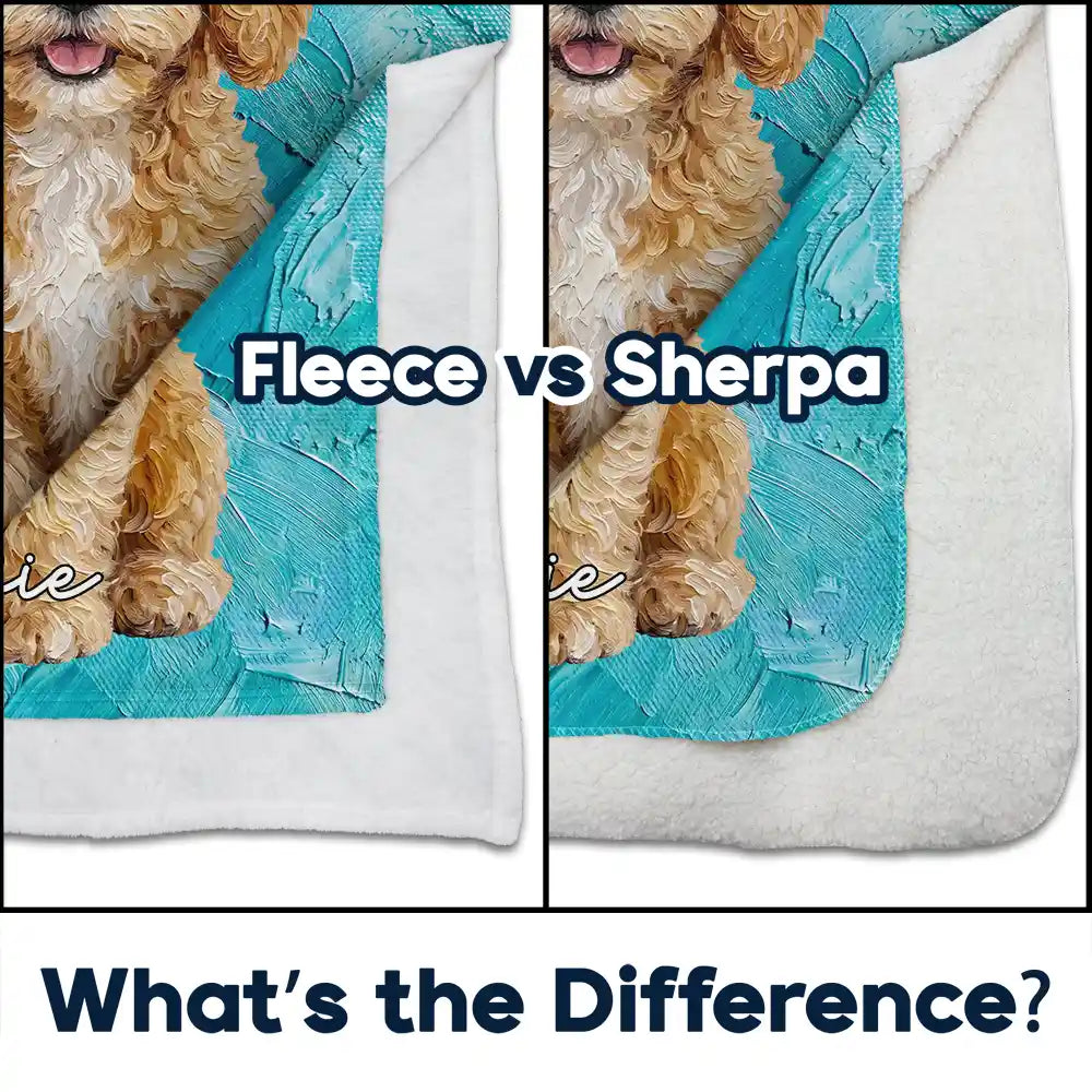 Art Design, Playful, Pet Lovers, Photo - Oil Painting - Custom Photo Oil Painting Pet Dog Cat Portrait - Personalized Fleece Blanket, Sherpa Blanket