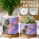 Art Design,Playful,Pet Lovers,Photo - Oil Painting - Custom Photo Oil Painting Pet Dog Cat Portrait With Graffiti Style - Personalized Ceramic Plant Pot
