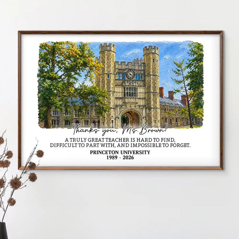 Grateful,Art Design,Teacher,Back To School,Retirement,Photo - Oil Painting - Custom Photo Oil Painting School Portrait Retirement Gift - Personalized Poster
