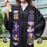 Graduation,Memorial,Family,Sad - Custom Photo On Your Graduation Day Memorial - Personalized Stoles