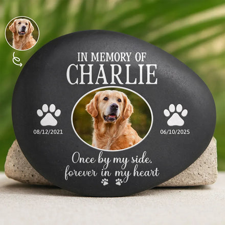 Custom Photo Once By My Side Forever In My Heart - Personalized Printed Rock