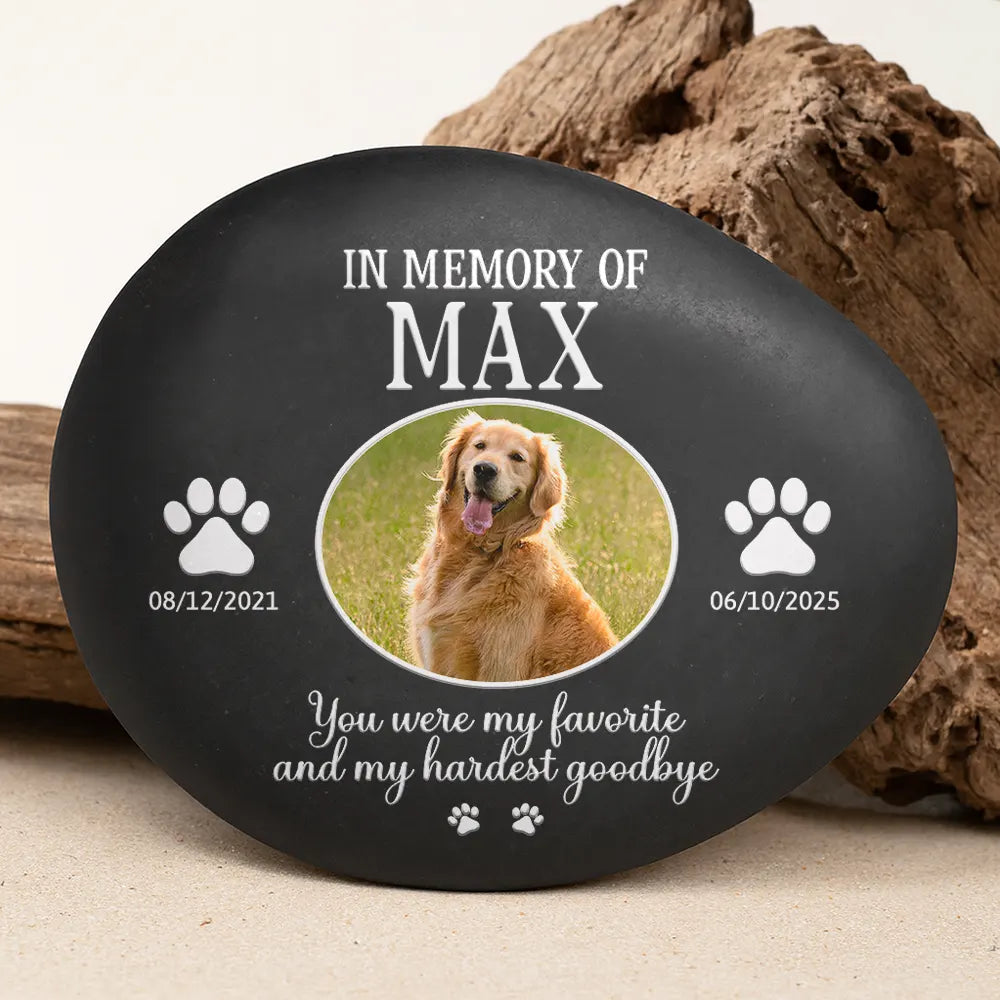 Memorial,Custom Photo,Pet Lovers,Pet Mom,Pet Dad,Dog Lovers,Dog Mom,Dog Dad,Cat Lovers,Cat Mom,Cat Dad,Sad - Custom Photo Once By My Side Forever In My Heart - Personalized Printed Rock
