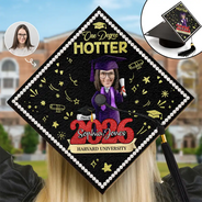Graduation,Gift For Yourself,Gift For Daughter,Gift For Sisters,Gift For Bestie,Happy,Photo,Vector - Custom Photo One Degree Hotter - Personalized Graduation Cap Topper