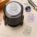 Art Design,Teacher,Inspirational,Back To School,Photo - Outline Sketch - Custom Photo Outline Sketch Teacher Says Pawsome Purrfect Work - Personalized Stamp