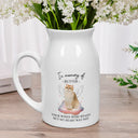 Sad,Memorial,Dog Lovers,Cat Lovers,Pet Lovers - Custom Photo Paw Prints On Our Hearts Memorial Dog Cat - Personalized Ceramic Flower Vase