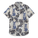 Pet Lovers,Family,Summer - Custom Photo Pencil Drawing Palm Leaf Vacation Vibe - Personalized Hawaiian Shirt