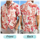 Pet Lovers,Family,Summer - Custom Photo Pencil Drawing Palm Leaf Vacation Vibe - Personalized Hawaiian Shirt
