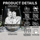 Art Design, Gift For Bestie, Humorous, Custom Photo, Photo - Pencil Sketch - White BG - Custom Photo Pencil Sketch Art Right In The Throat Besties - Personalized Stemless Wine Glass