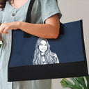 Custom Photo,Beach,Art Design,Summer,Pet Lovers,Playful,Photo - Pencil Sketch - Remove BG - Custom Photo Pencil Sketch Besties Family Pet Funny Portrait - Personalized Canvas Tote Bag