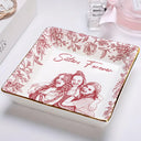 Gift For Bestie,Gift For Women,Gift For Sisters,Happy - Custom Photo Pencil Sketch Besties Forever - Personalized Ring Dish