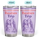 Custom Photo, Art Design, Summer, Gift For Bestie, Playful, Photo - Pencil Sketch - Remove BG - Custom Photo Pencil Sketch Besties Trip Retro - Personalized Tumbler