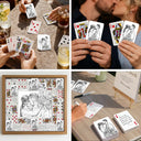 Art Design,Romantic,Gift For Couples,Wedding,Photo - Pencil Sketch - Bold,Monogram - Custom Photo Pencil Sketch Bride Groom Monogram Guest Book - Personalized Playing Cards