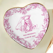 Graduation,Happy - Custom Photo Pencil Sketch Congrats Graduation - Personalized Ring Dish