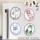 Art Design,Cozy,Pet Lovers,Photo - Pencil Sketch - Remove BG - Custom Photo Pencil Sketch Dog Cat Pet Portrait Toile - Personalized Magnet