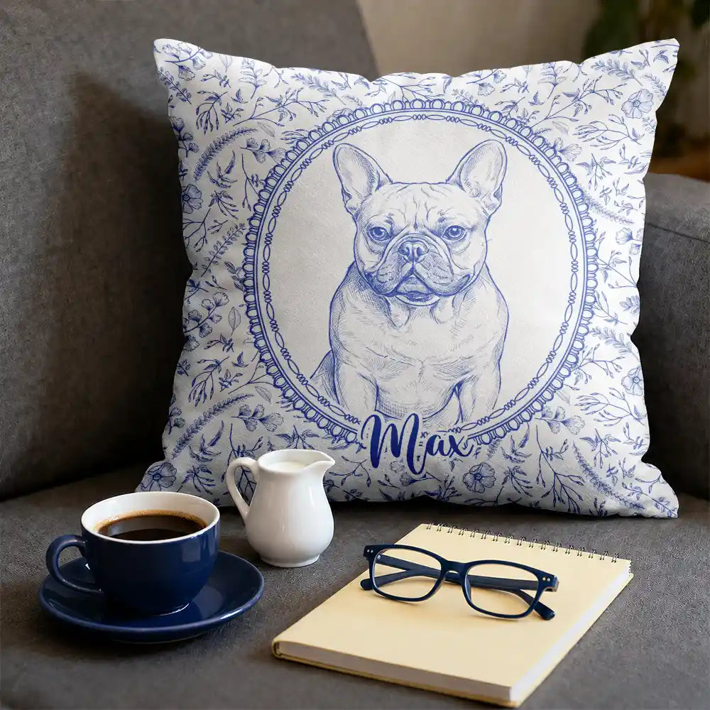 Art Design,Pet Memorial,Cozy,Pet Lovers,Memorial,Photo - Pencil Sketch - Remove BG - Custom Photo Pencil Sketch Dog Cat Pet Portrait Toile Remembrance - Personalized Pillow