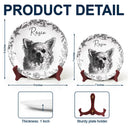 Pet Lovers,Pet Mom,Pet Dad,Dog Lovers,Dog Mom,Dog Dad,Cat Lovers,Cat Mom,Cat Dad,Love,Custom Photo - Custom Photo Pencil Sketch Dog Cat Portrait - Personalized Ceramic Plate