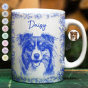 Pet Lovers,Pet Mom,Pet Dad,Dog Lovers,Dog Mom,Dog Dad,Cat Lovers,Cat Mom,Cat Dad,Love,Custom Photo - Custom Photo Pencil Sketch Dog Cat Portrait - Personalized White Edge-to-Edge Mug