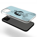 Family,Gift For Bestie,Dog Lovers,Cat Lovers,Happy,Custom Photo,Gift For Mother,Gift For Father - Custom Photo Pencil Sketch Family Besties Dog Cat Portrait - Personalized Clear Phone Case