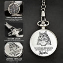 Pet Dad,Dog Dad,Cat Dad,Gift For Men,Sad,Custom Photo - Custom Photo Pencil Sketch Memorial Dog Cat Forever Loved - Personalized Pocket Watch