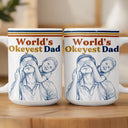 Gift For Father,Custom Photo,Art Design,Top Market,Proud,Photo - Pencil Sketch - Remove BG - Custom Photo Pencil Sketch World's Best Dad Retro - Personalized Mug